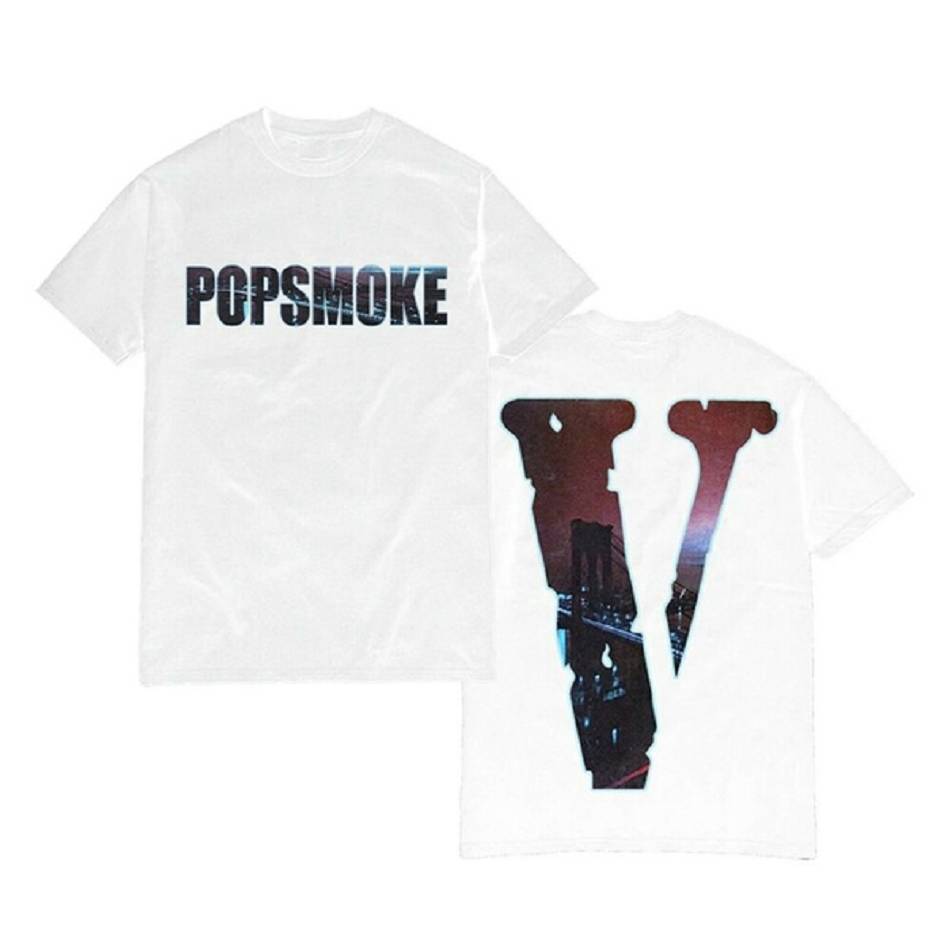 Vlone Pop-Smoke sales - Ny City T-shirt Συνεργασία Rappers ασπρα